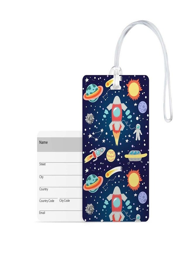 100Yellow® Space & Galaxy Luggage Tags,Bag Tag Travel Id Labels Tag for Baggage Suitcases Bags with Silicon-Ideal for Kids ( Pack of 2 ),1 Label - Image 1